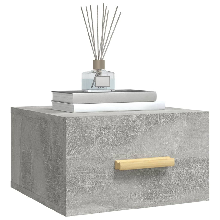 Nachtkastjes 2 St Wandgemonteerd 35X35X20 Cm Betongrijs