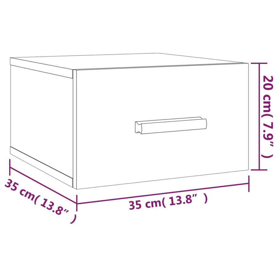 Nachtkastjes 2 St Wandgemonteerd 35X35X20 Cm Betongrijs