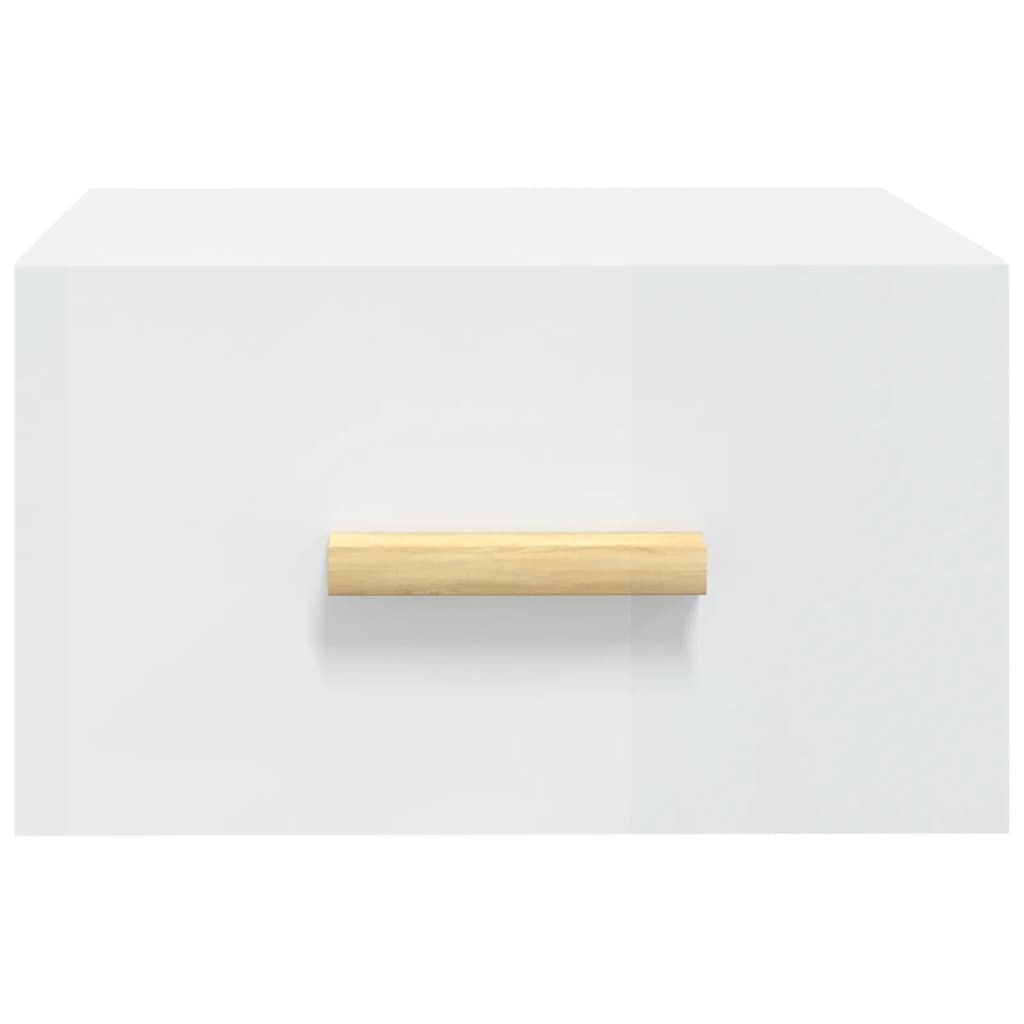 Nachtkastjes 2 st wandgemonteerd 35x35x20 cm hoogglans wit