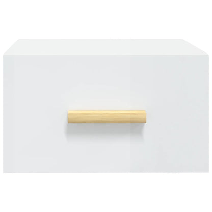 Nachtkastjes 2 st wandgemonteerd 35x35x20 cm hoogglans wit