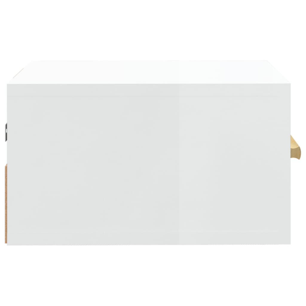 Nachtkastjes 2 st wandgemonteerd 35x35x20 cm hoogglans wit