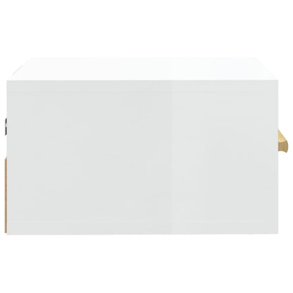 Nachtkastjes 2 st wandgemonteerd 35x35x20 cm hoogglans wit