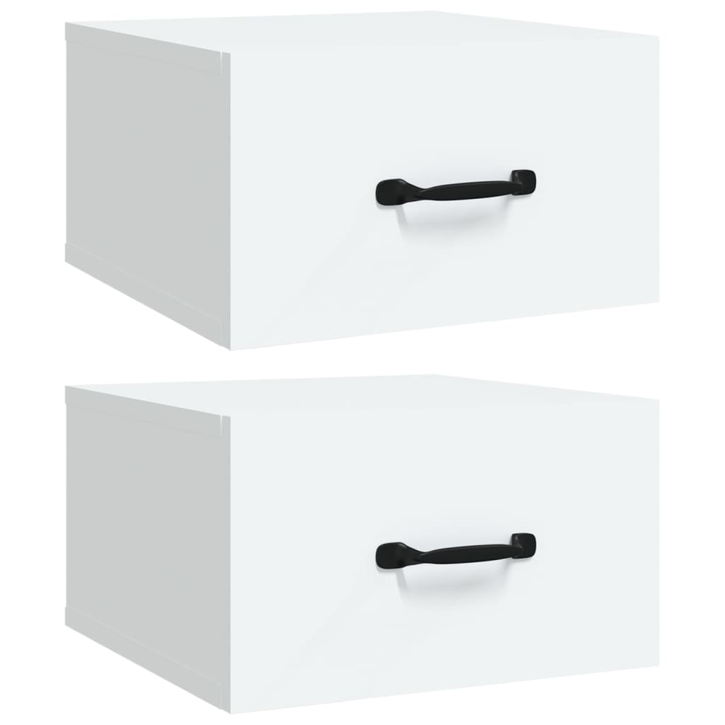 Nachtkastjes 2 St Wandgemonteerd 35X35X20 Cm Wit