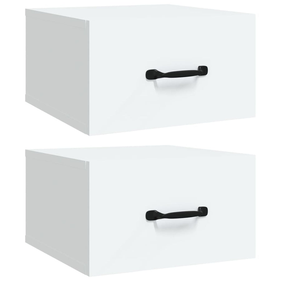 Nachtkastjes 2 St Wandgemonteerd 35X35X20 Cm Wit