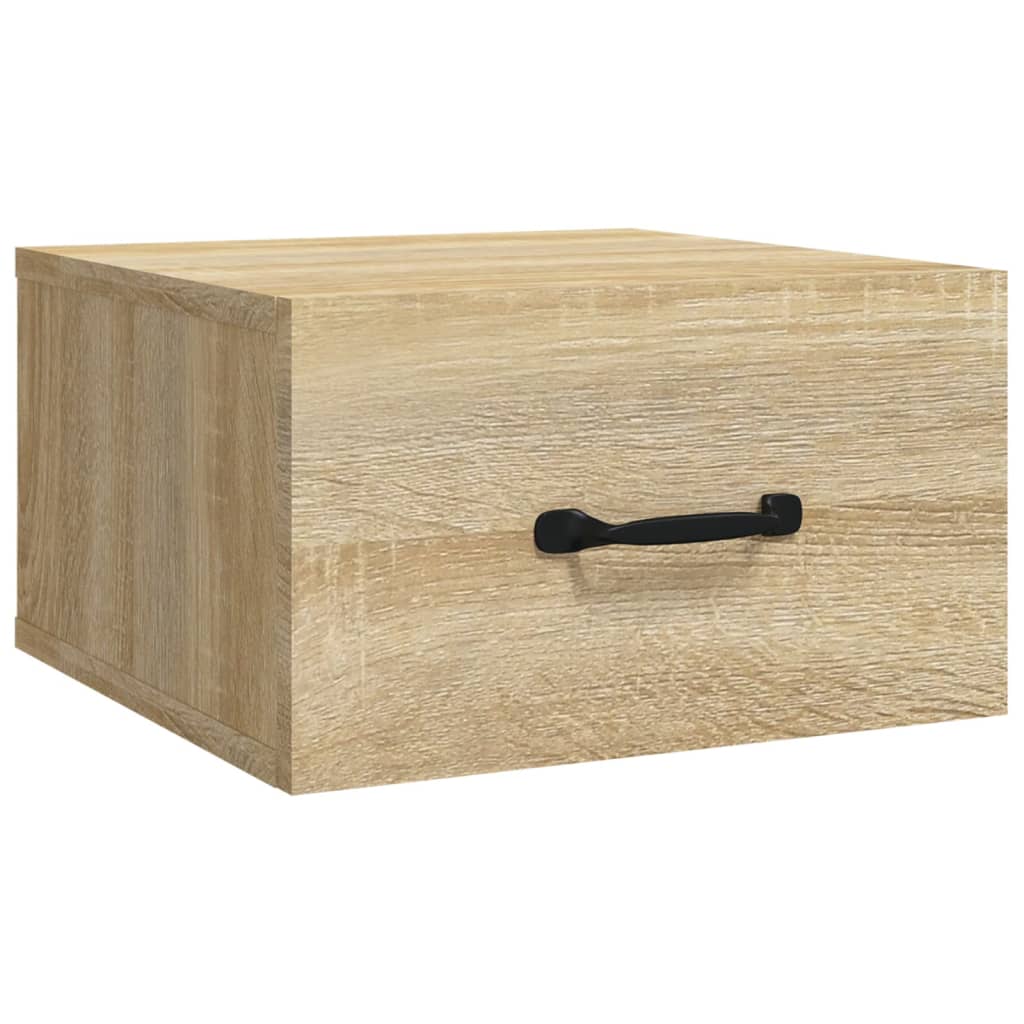 Nachtkastje Wandgemonteerd 35X35X20 Cm Sonoma Eikenkleurig