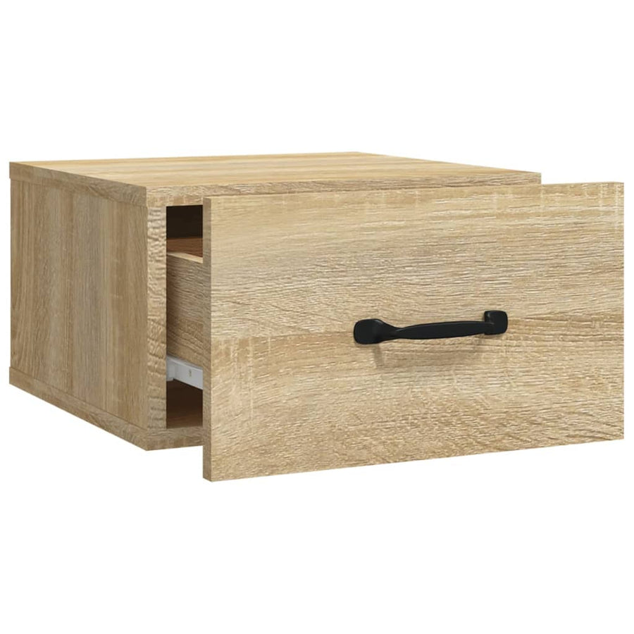 Nachtkastje Wandgemonteerd 35X35X20 Cm Sonoma Eikenkleurig