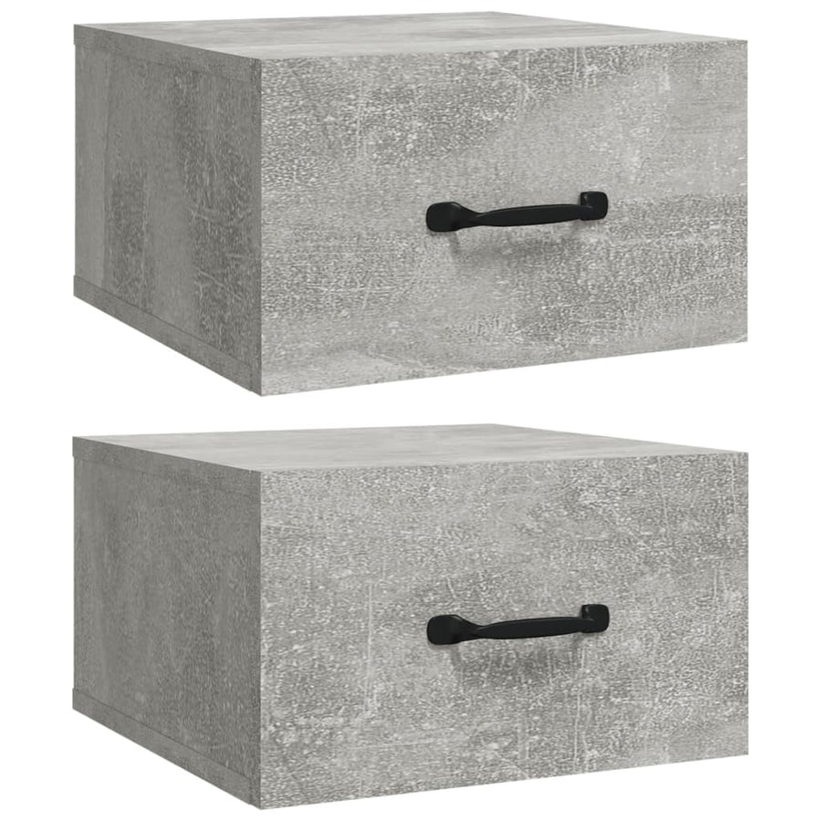 Nachtkastjes 2 St Wandgemonteerd 35X35X20 Cm Betongrijs