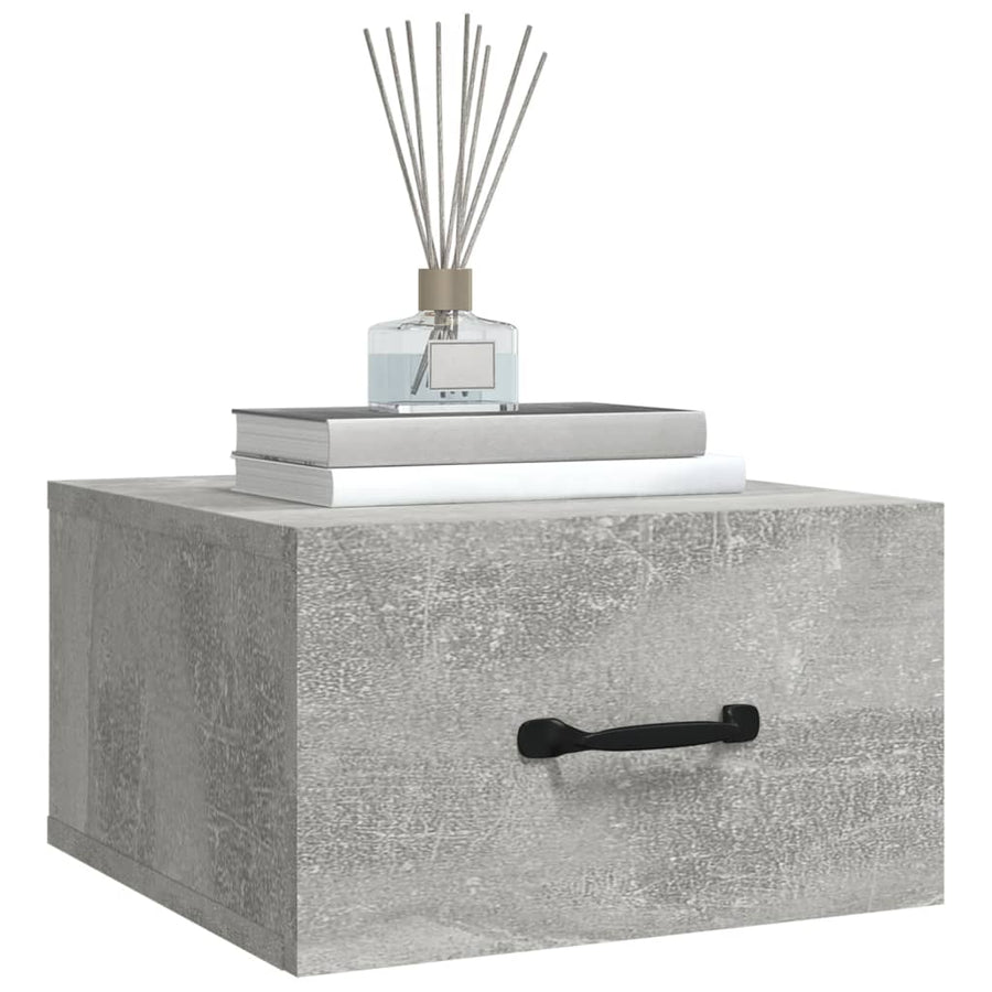 Nachtkastjes 2 St Wandgemonteerd 35X35X20 Cm Betongrijs