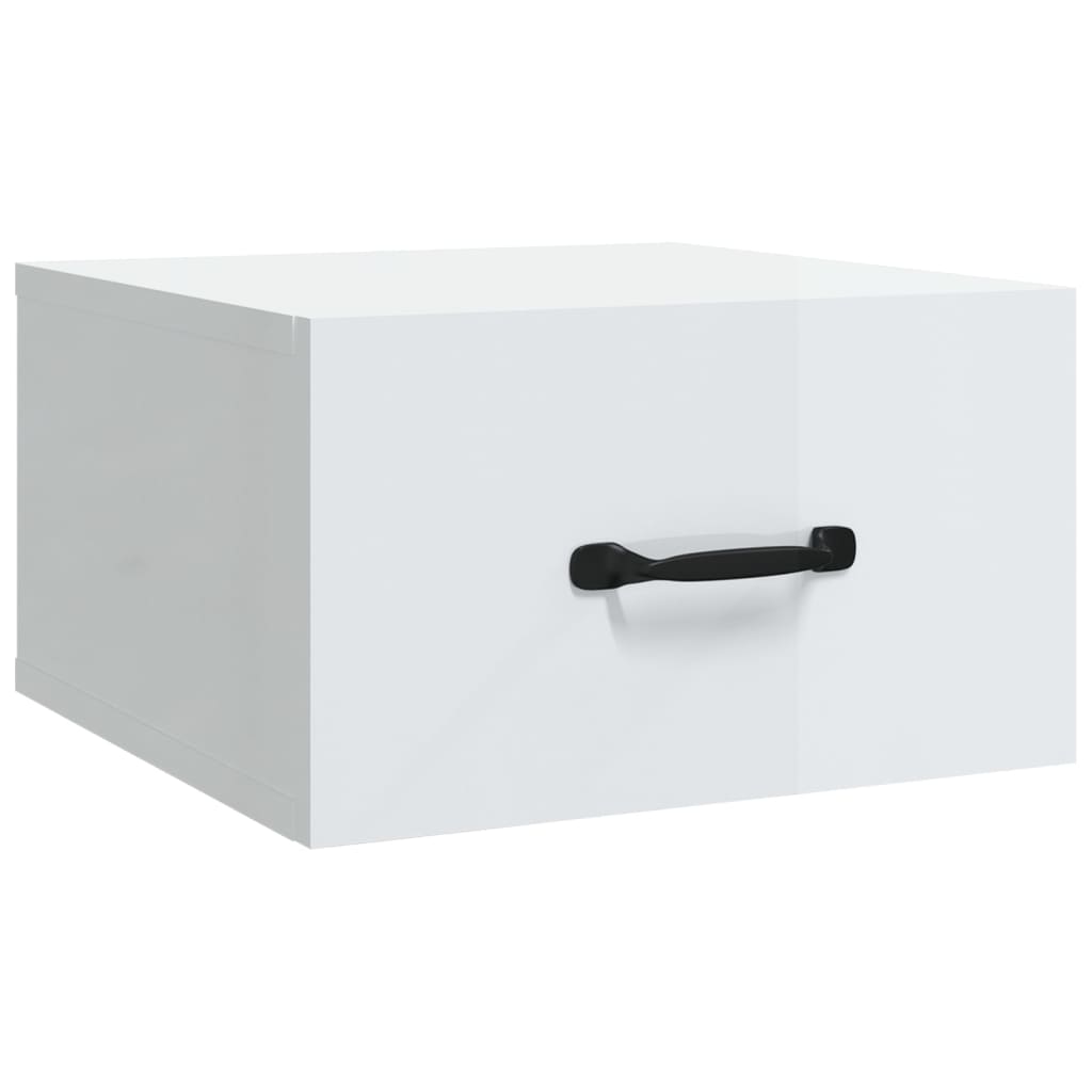 Nachtkastje Wandgemonteerd 35X35X20 Cm Hoogglans Wit