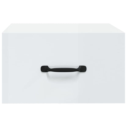 Nachtkastjes 2 st wandgemonteerd 35x35x20 cm hoogglans wit