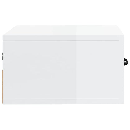 Nachtkastjes 2 st wandgemonteerd 35x35x20 cm hoogglans wit