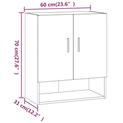 Wandkast 60X31X70 Cm Bewerkt Hout Sonoma Eikenkleurig