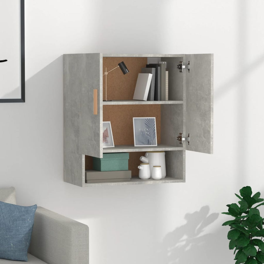 Wandkast 60X31X70 Cm Bewerkt Hout Betongrijs