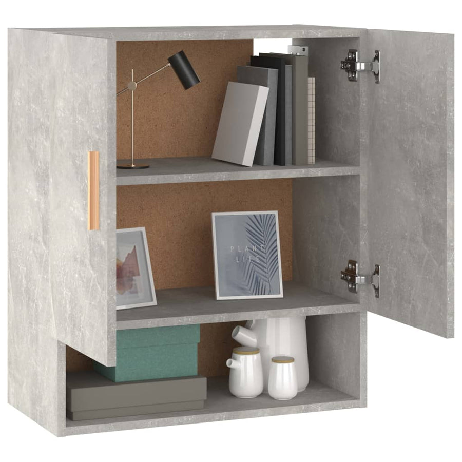Wandkast 60X31X70 Cm Bewerkt Hout Betongrijs