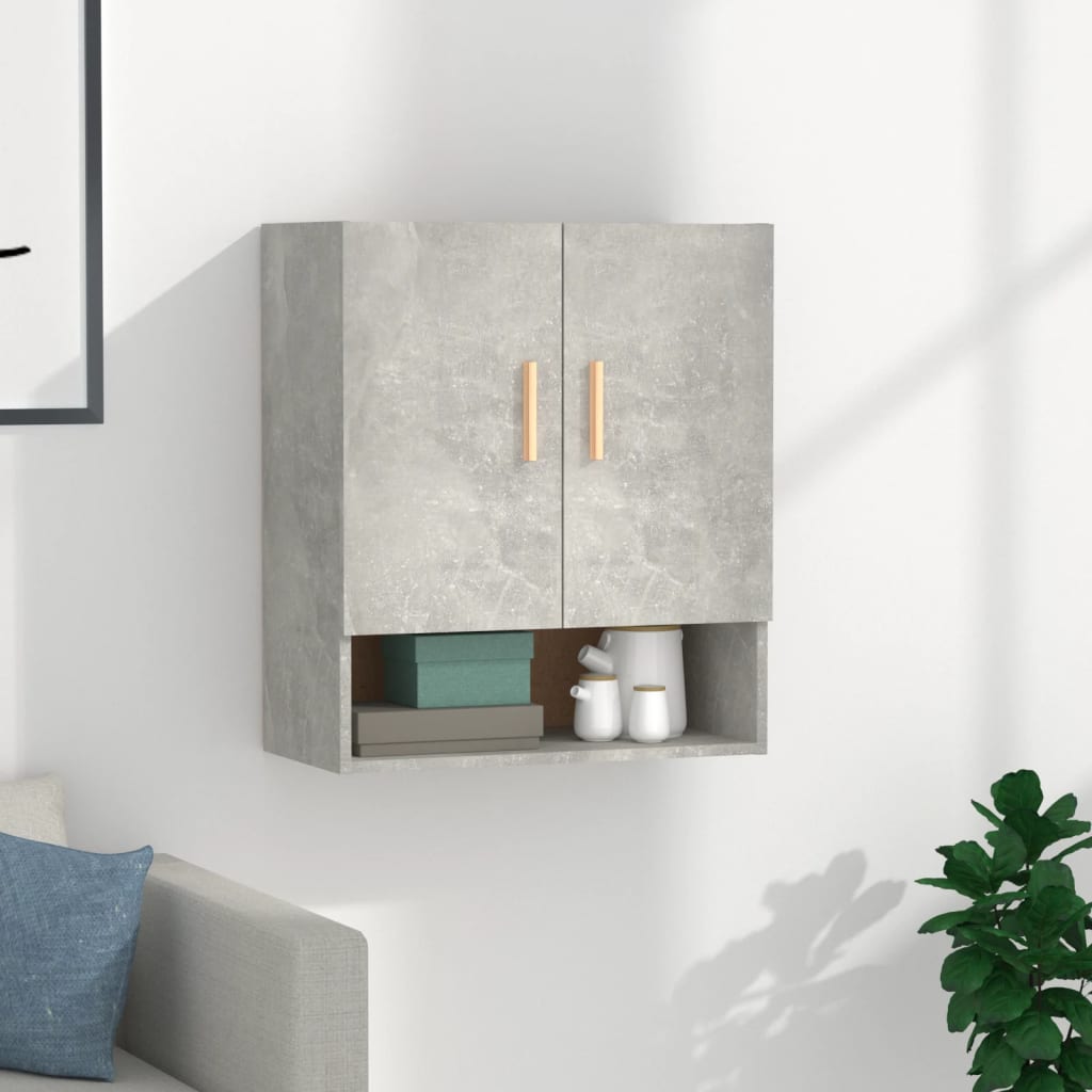 Wandkast 60X31X70 Cm Bewerkt Hout Betongrijs