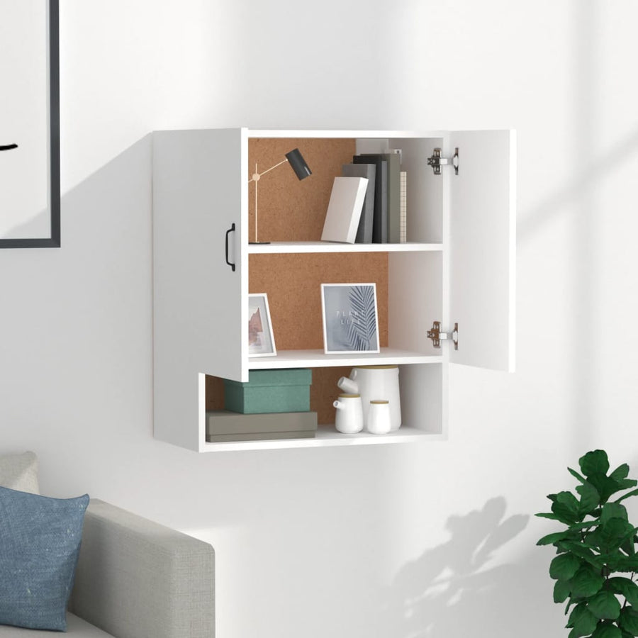 Wandkast 60X31X70 Cm Bewerkt Hout Wit
