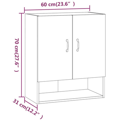 Wandkast 60X31X70 Cm Bewerkt Hout Sonoma Eikenkleurig