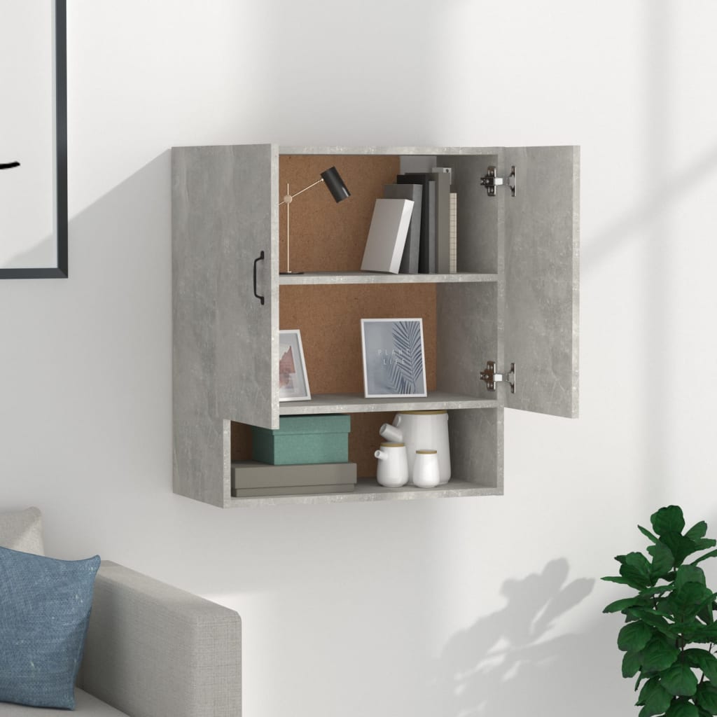 Wandkast 60X31X70 Cm Bewerkt Hout Betongrijs