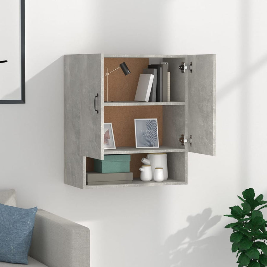 Wandkast 60X31X70 Cm Bewerkt Hout Betongrijs