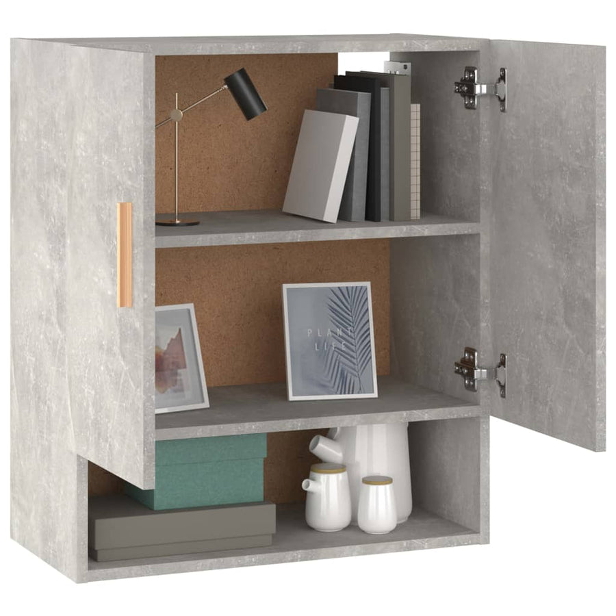 Wandkast 60X31X70 Cm Bewerkt Hout Betongrijs