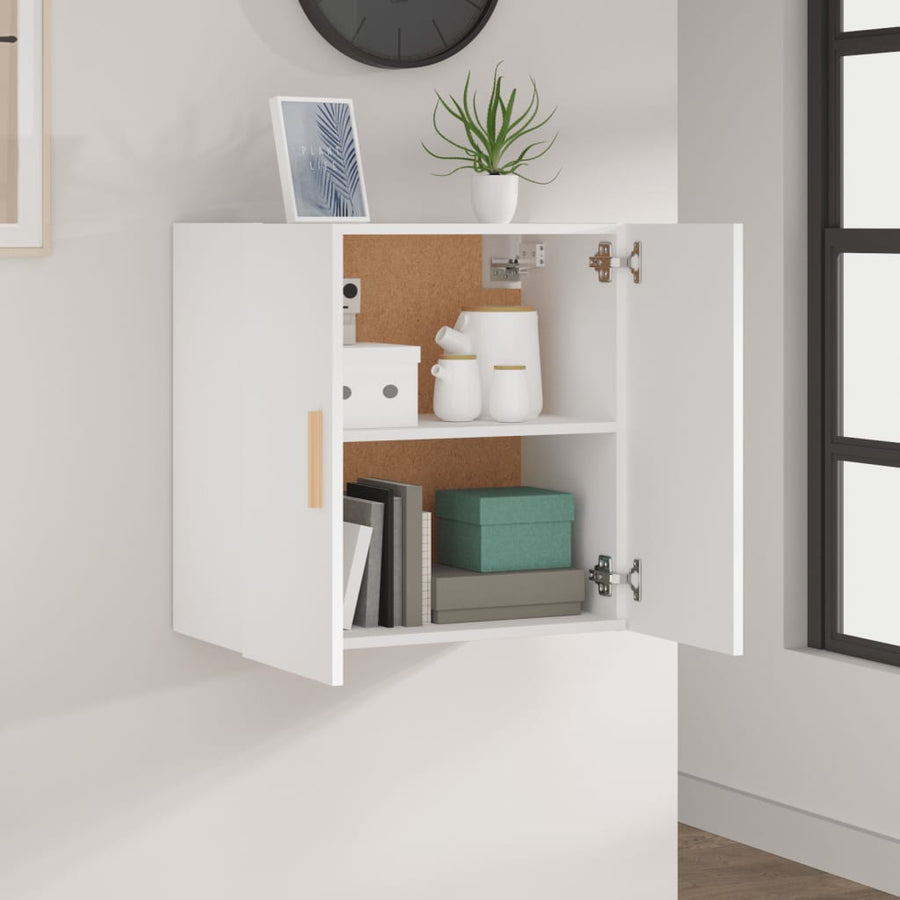 Wandkast 60X30X60 Cm Bewerkt Hout Wit