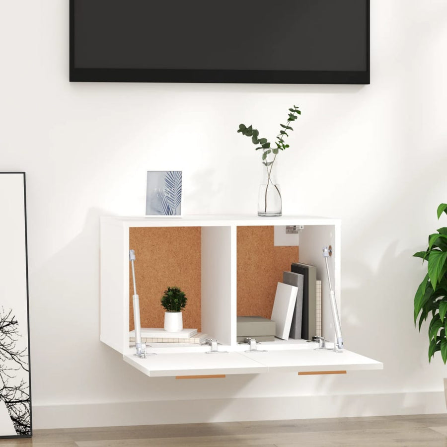 Wandkast 60X36,5X35 Cm Bewerkt Hout Wit