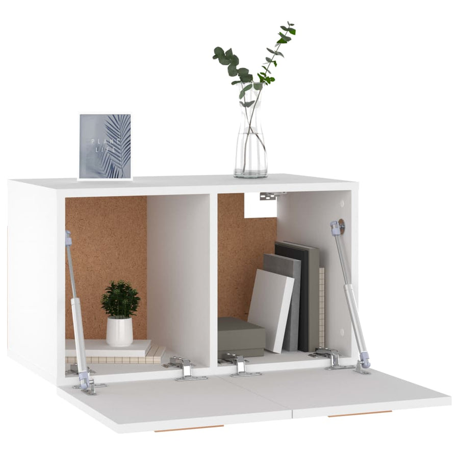 Wandkast 60X36,5X35 Cm Bewerkt Hout Wit