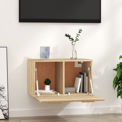 Wandkast 60X36,5X35 Cm Bewerkt Hout Kleurig Sonoma eiken