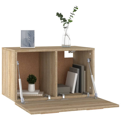 Wandkast 60X36,5X35 Cm Bewerkt Hout Kleurig Sonoma eiken