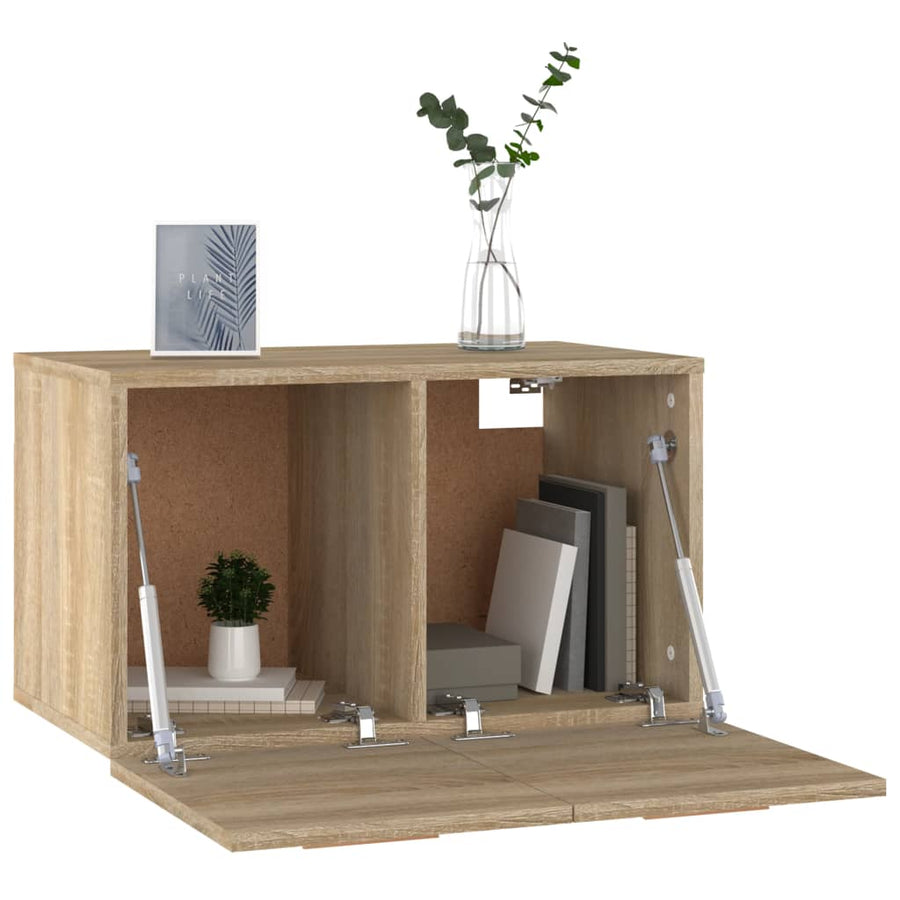 Wandkast 60X36,5X35 Cm Bewerkt Hout Kleurig Sonoma eiken