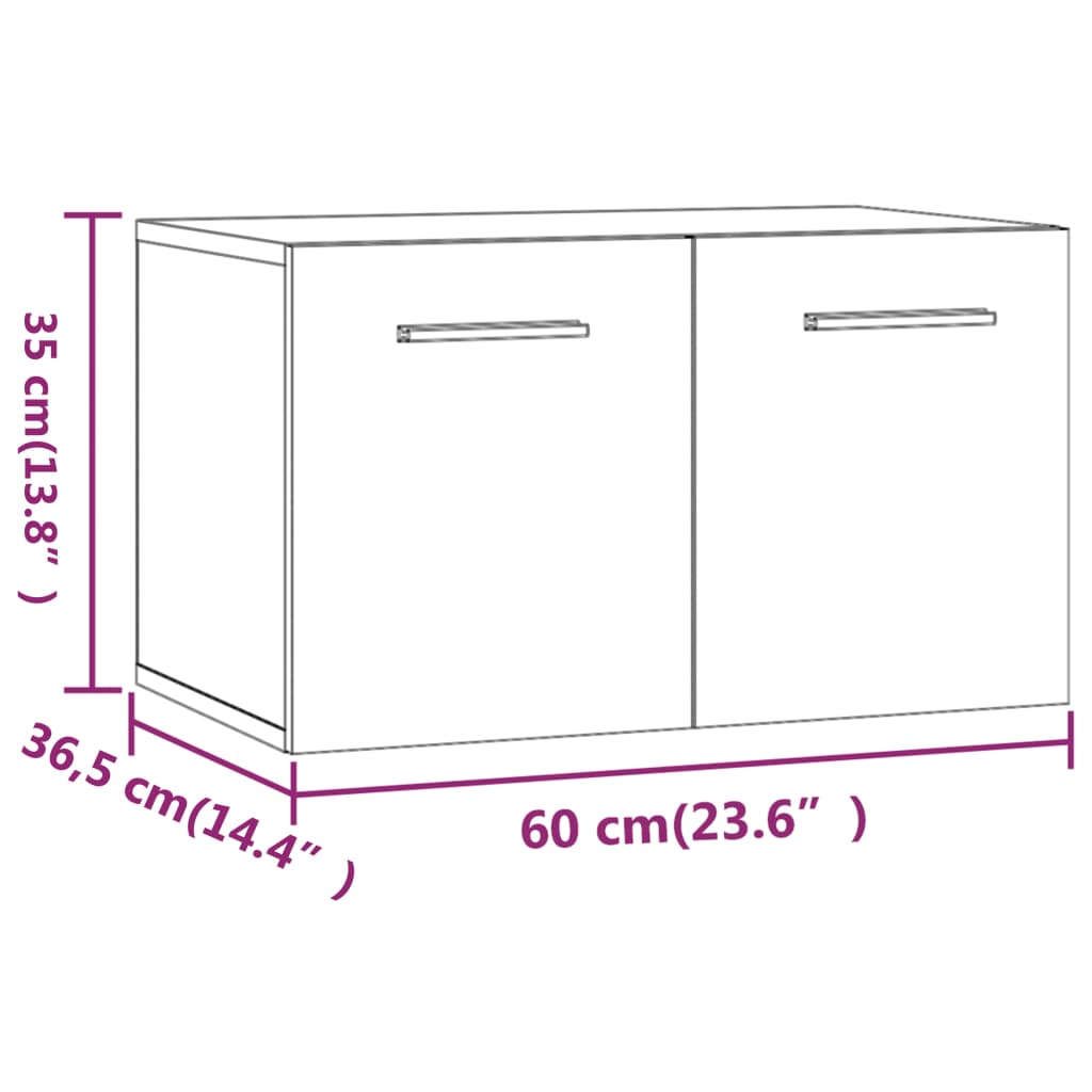Wandkast 60x36,5x35 cm bewerkt hout betongrijs
