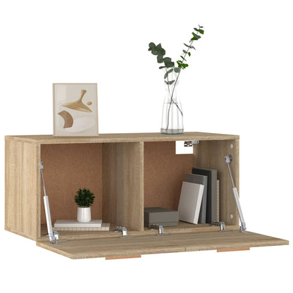 Wandkast 80X35X36,5 Cm Bewerkt Hout Kleurig Sonoma eiken