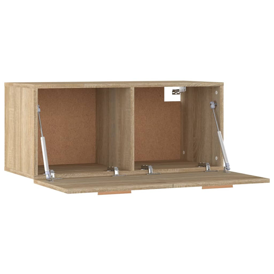 Wandkast 80X35X36,5 Cm Bewerkt Hout Kleurig Sonoma eiken