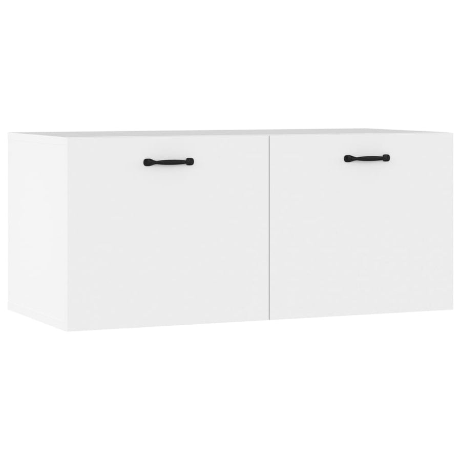 Wandkast 80X36,5X35 Cm Bewerkt Hout Wit