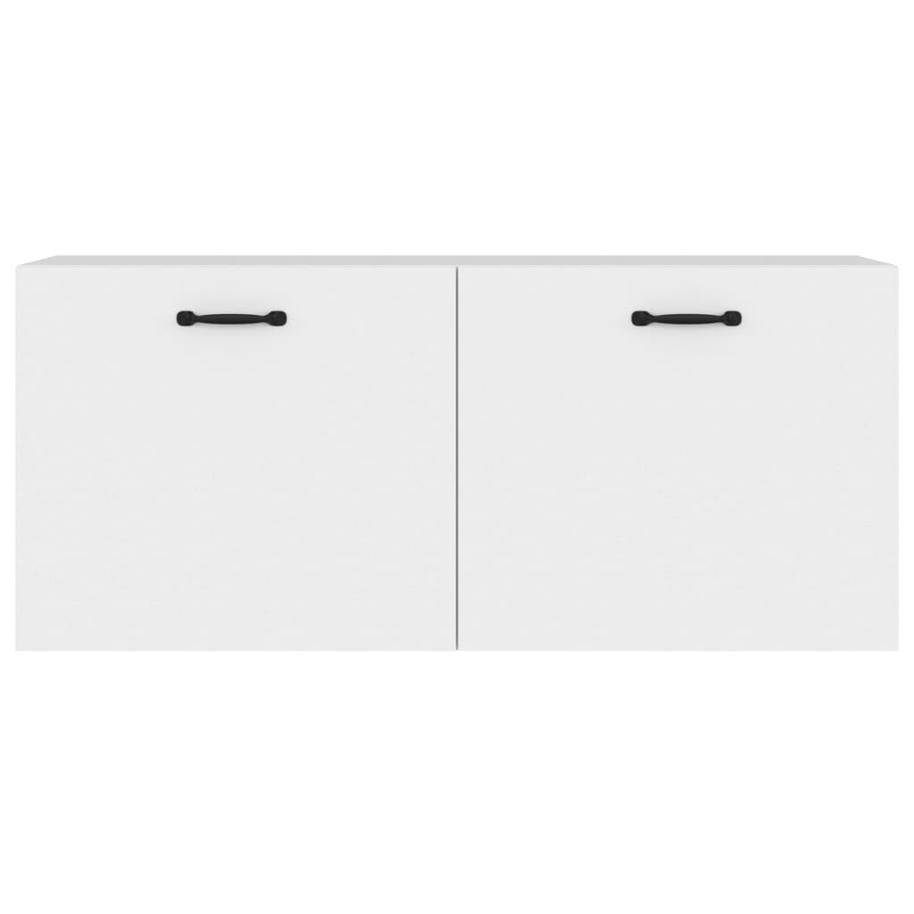Wandkast 80X36,5X35 Cm Bewerkt Hout Wit