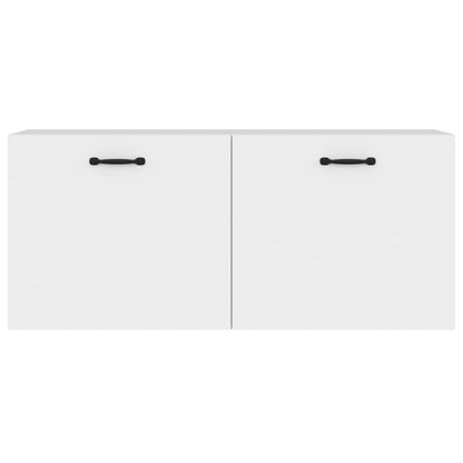 Wandkast 80X36,5X35 Cm Bewerkt Hout Wit