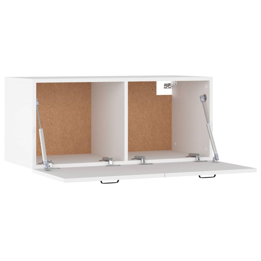 Wandkast 80X36,5X35 Cm Bewerkt Hout Wit