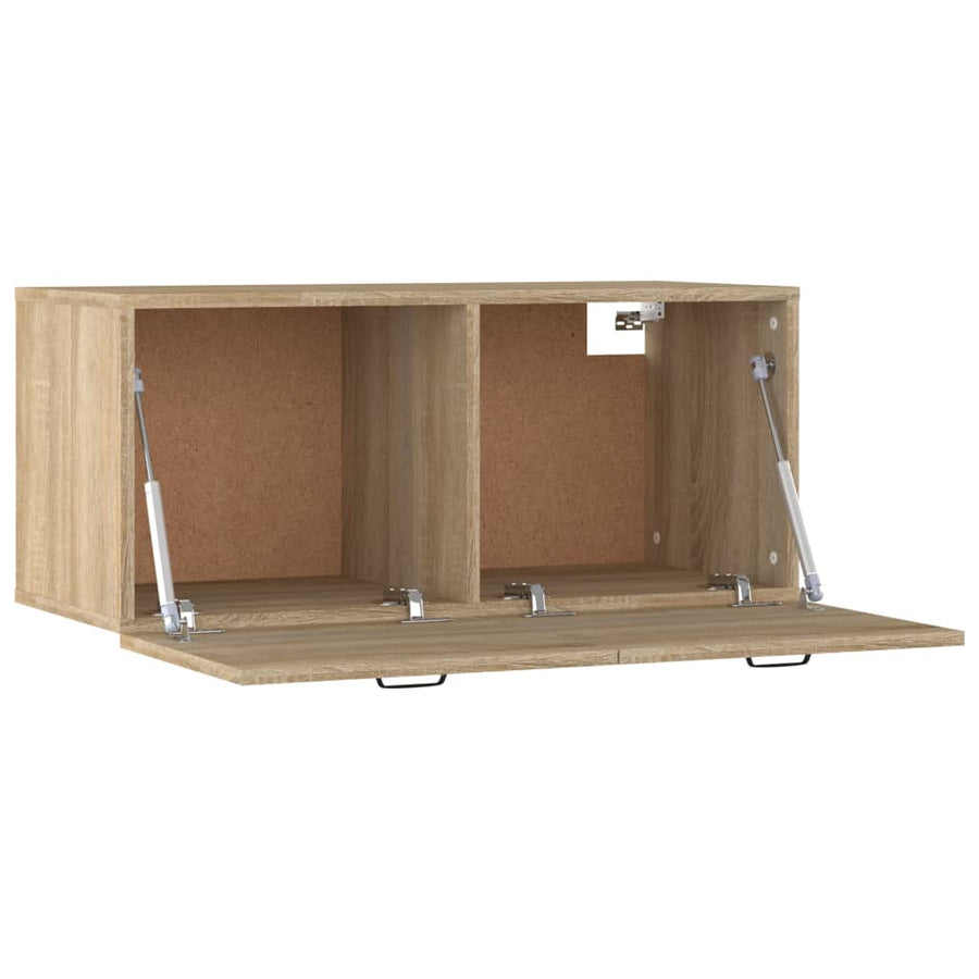 Wandkast 80X36,5X35 Cm Bewerkt Hout Kleurig Sonoma eiken