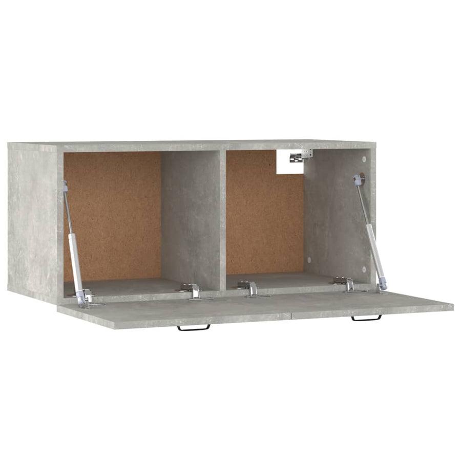 Wandkast 80X35X36,5 Cm Bewerkt Hout Betongrijs