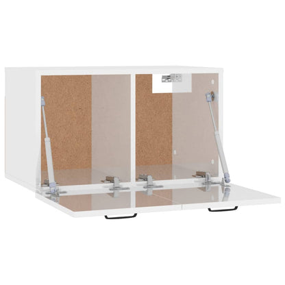 Wandkast 80X35X36,5 Cm Bewerkt Hout Hoogglans Wit