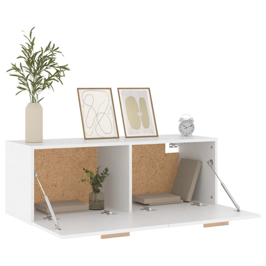 Wandkast 100X36,5X35 Cm Bewerkt Hout Wit