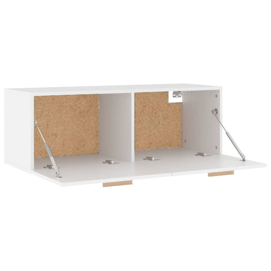 Wandkast 100X36,5X35 Cm Bewerkt Hout Wit
