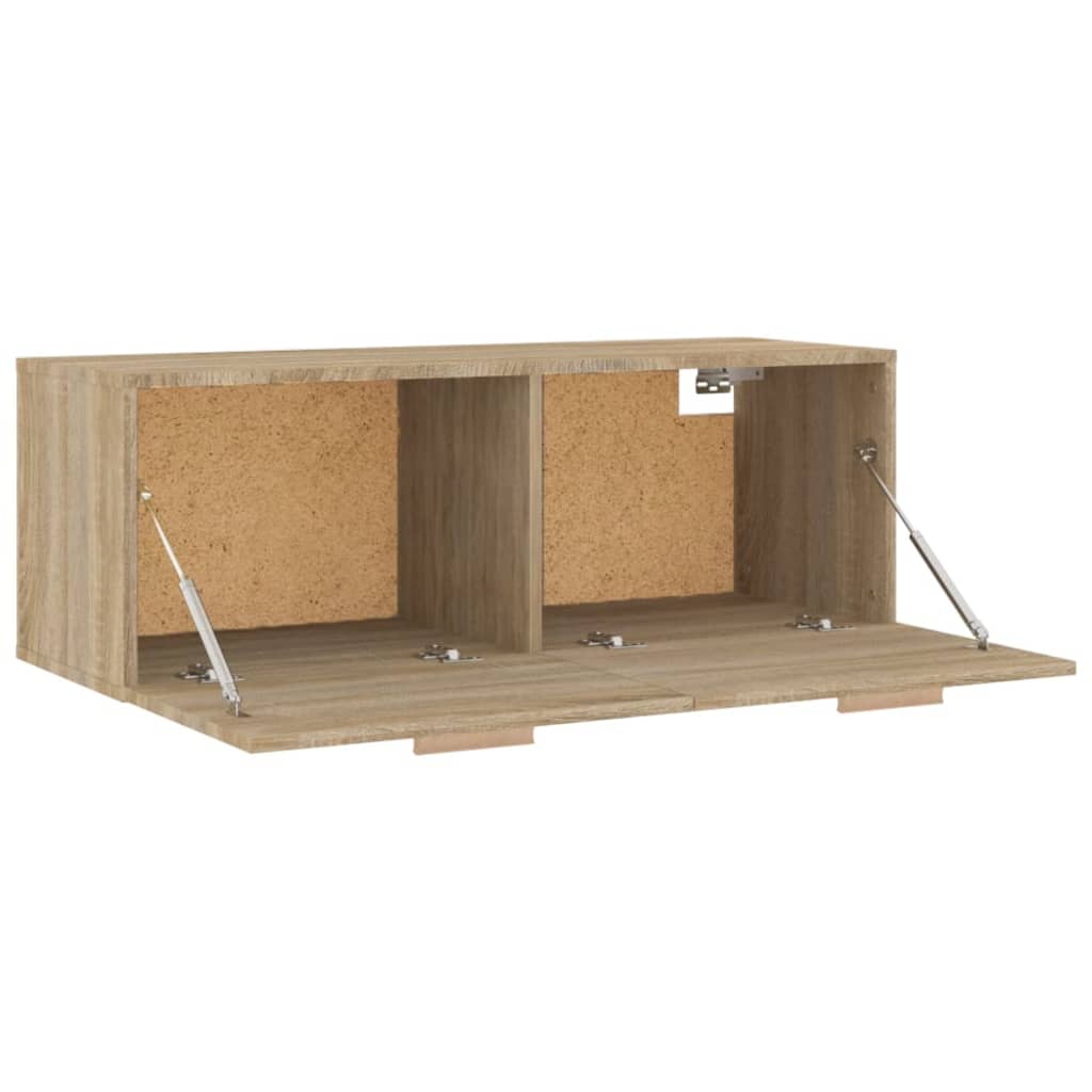 Wandkast 100X36,5X35 Cm Bewerkt Hout Kleurig Sonoma eiken
