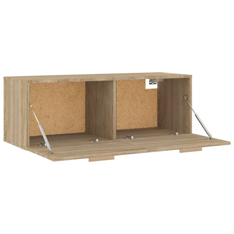 Wandkast 100X36,5X35 Cm Bewerkt Hout Kleurig Sonoma eiken