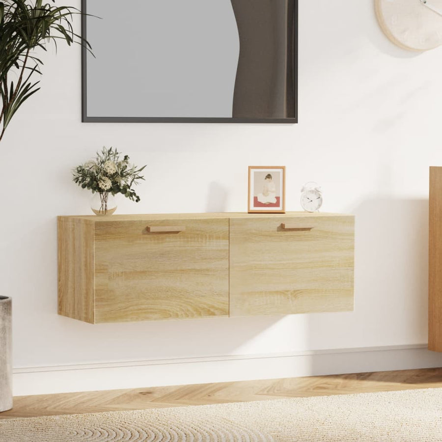 Wandkast 100X36,5X35 Cm Bewerkt Hout Kleurig Sonoma eiken