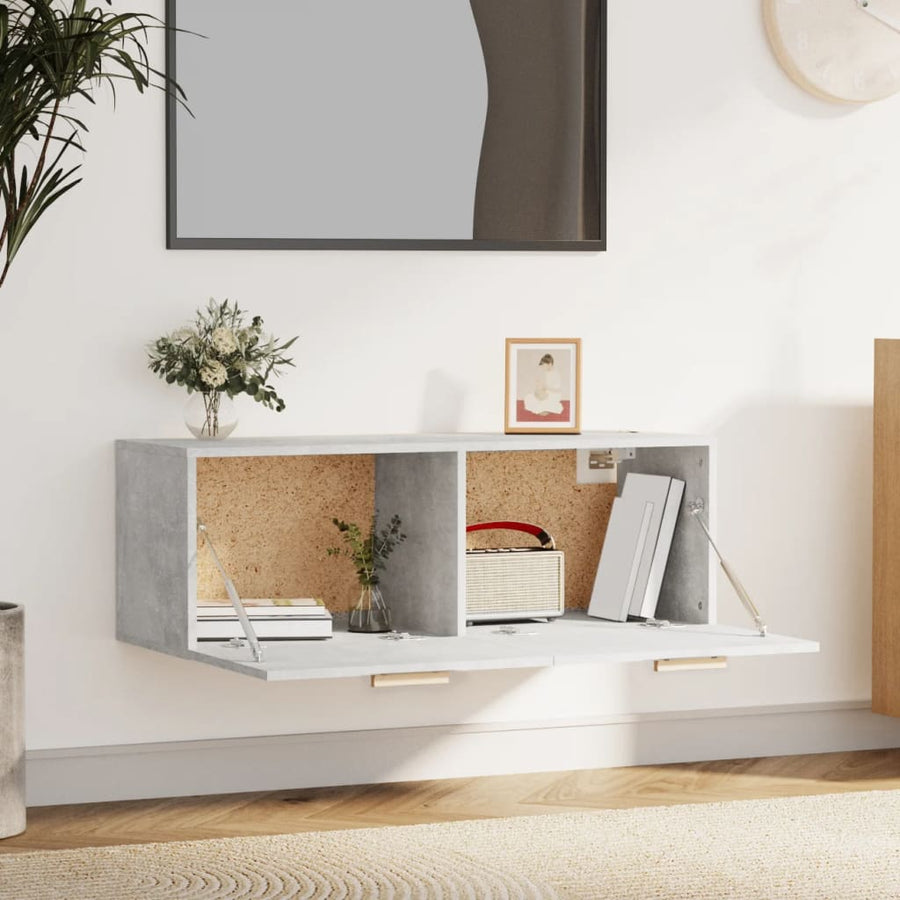 Wandkast 100X36,5X35 Cm Bewerkt Hout Grijs