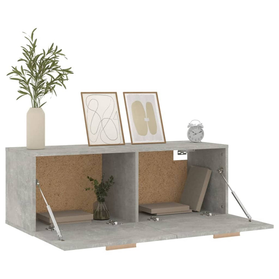 Wandkast 100X36,5X35 Cm Bewerkt Hout Grijs