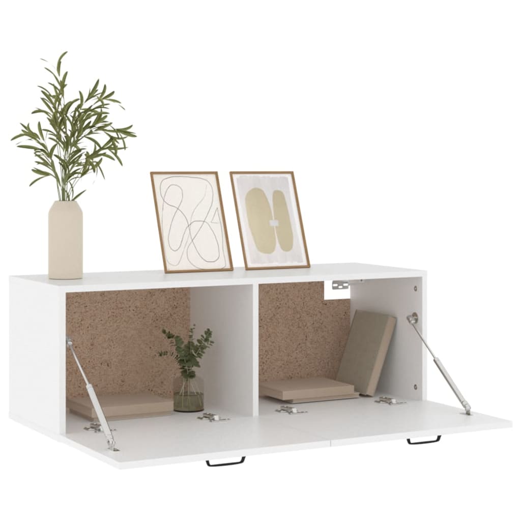 Wandkast 100X36,5X35 Cm Bewerkt Hout Wit