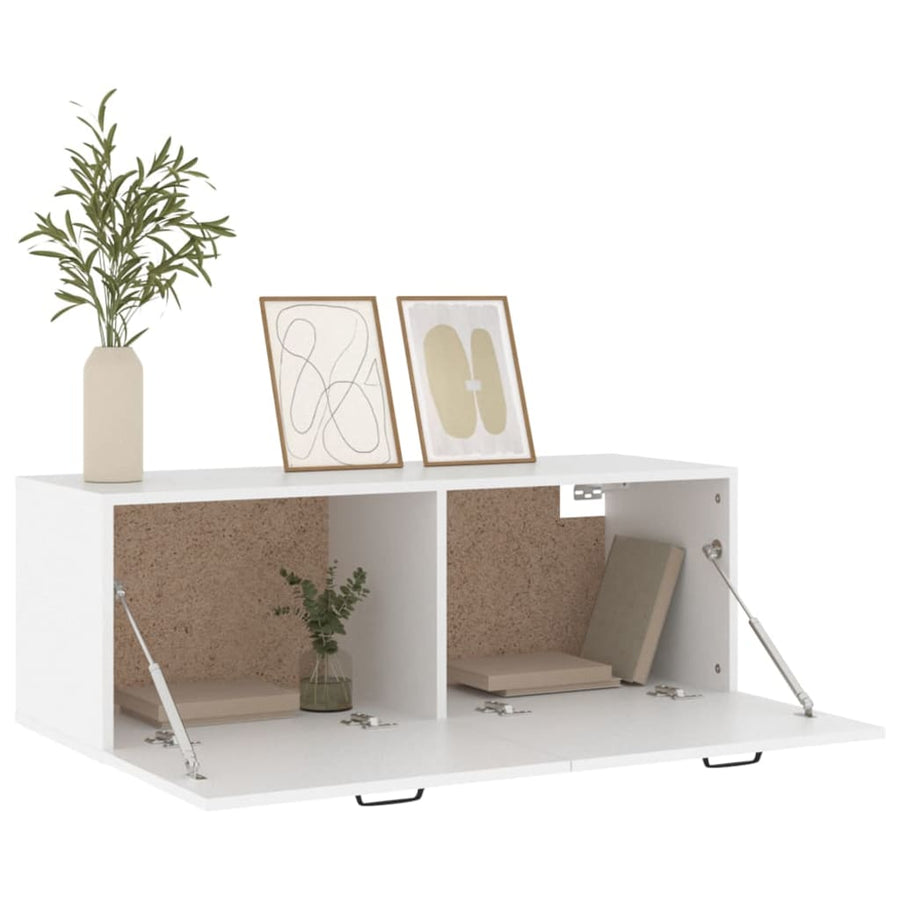 Wandkast 100X36,5X35 Cm Bewerkt Hout Wit
