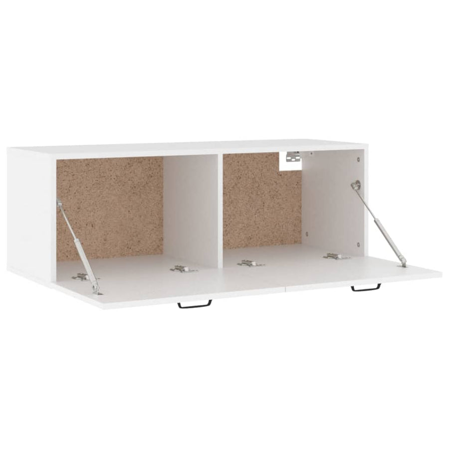 Wandkast 100X36,5X35 Cm Bewerkt Hout Wit